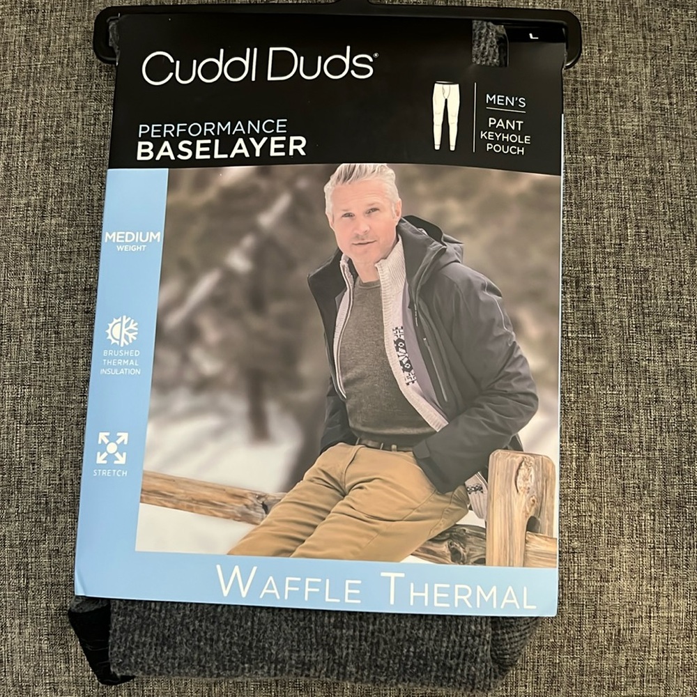 New Cuddl Duds Waffle Thermal Pant Size L